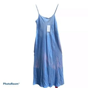 NWT Vince Blue and Pink Tie Dye Slip Dress